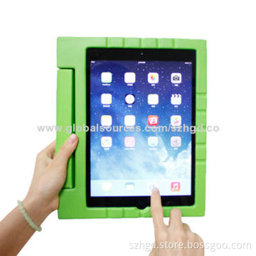 Child-proof new cases for iPad air, flexible handle to carry and stand, eco-friendly and nontoxic